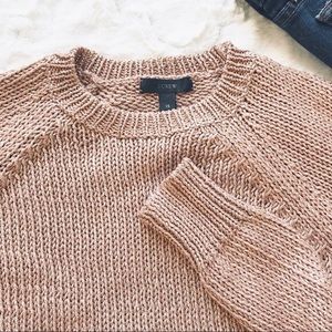 ✨J. Crew Rose Gold Metallic Side-slit Sweater